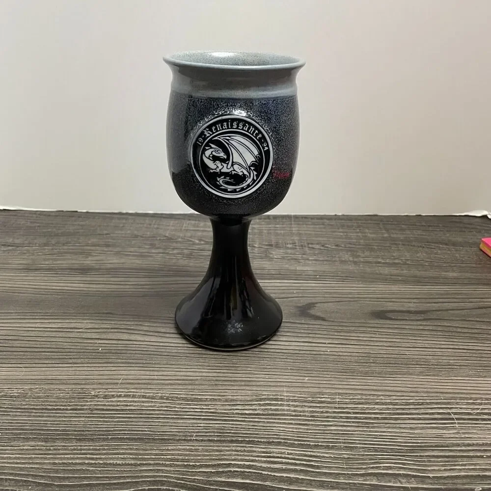 Vintage Renaissance Festival Goblet Mug Dragon Emblem 1994
